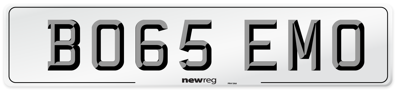 BO65 EMO Number Plate from New Reg